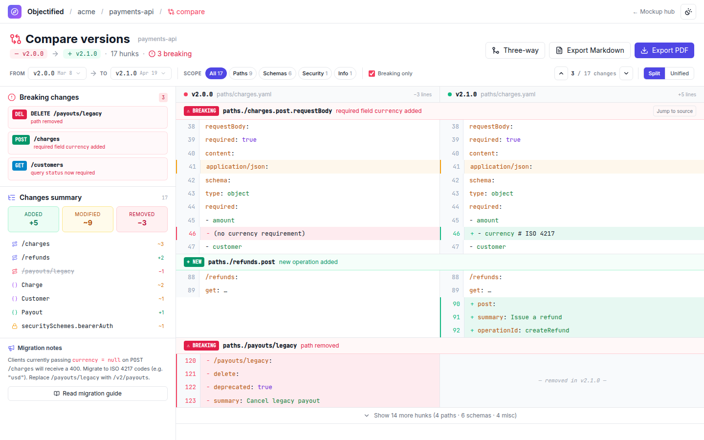 Browser — Version compare