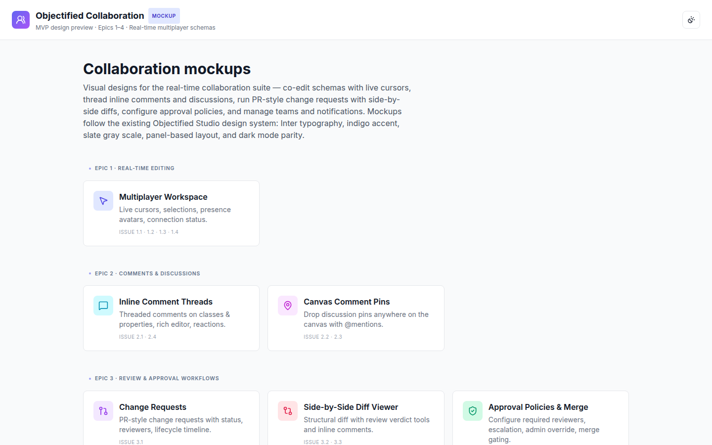 Objectified Collaboration mockup hub