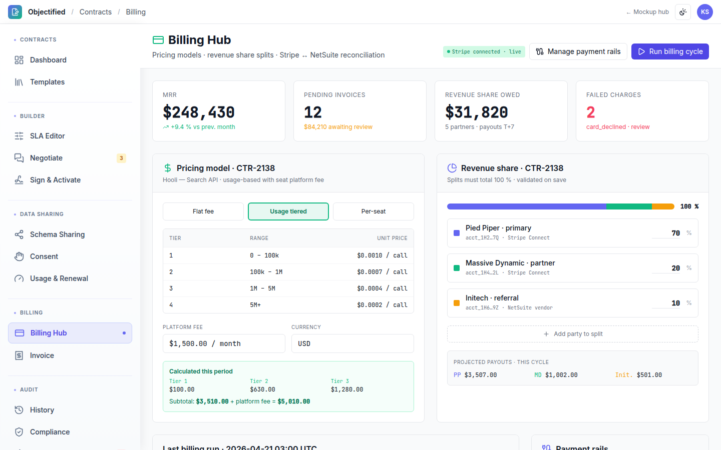 Contracts — Billing & invoices