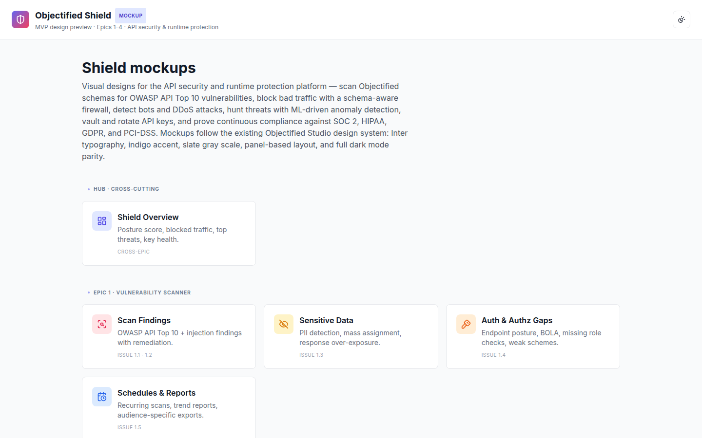 Objectified Shield mockup hub
