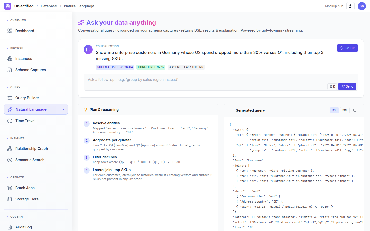 Database — NL query