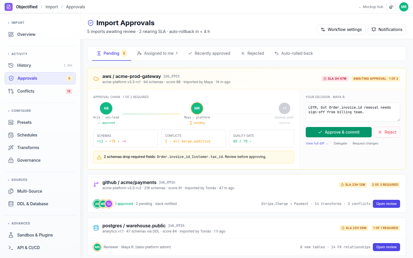 Import — Approvals