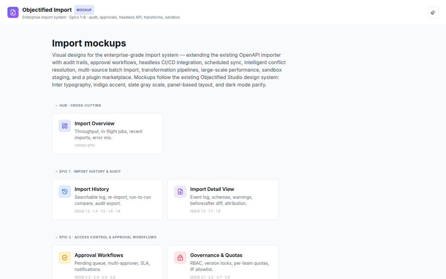 Objectified Import mockup hub